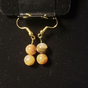 Fire Agate Crystal Earrings